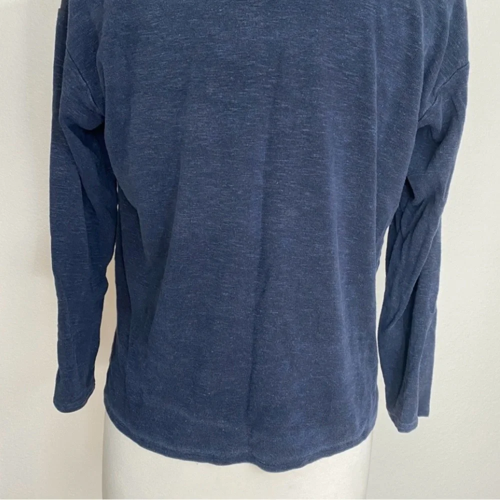 J. Jill Women's Navy Blue Tencel Linen Open Boxy Soft Cardigan Size XSP Coastal